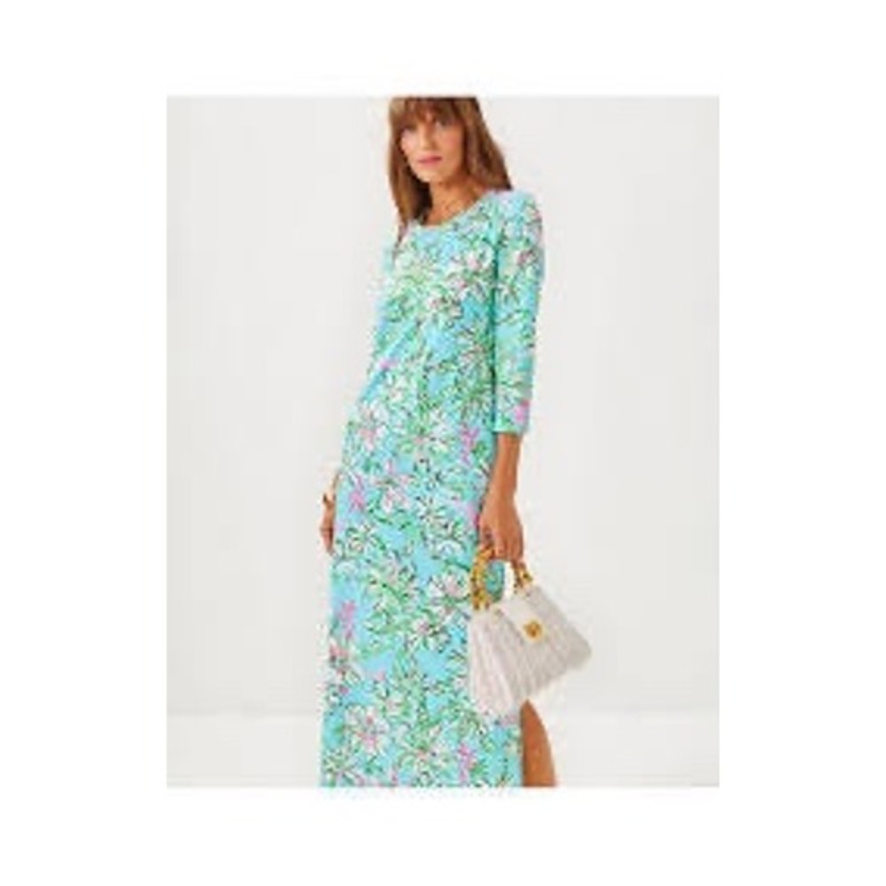 Lilly Pulitzer Deena Maxi Dress Multi Sun Of A Bun Flora UPF 50+ Small NWOT